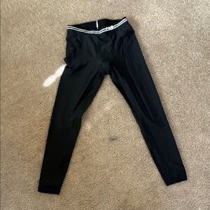 Women's Black Leggings with White Trim